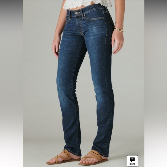 LUCKY BRAND Mid Rise Straight Sweet Stone Washed Dark Denim Jeans GUC - Picture 1 of 10